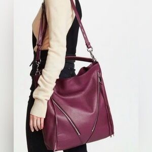 EUC Rebecca Minkoff Moto Hobo Bag in Dark Cherry Merlot